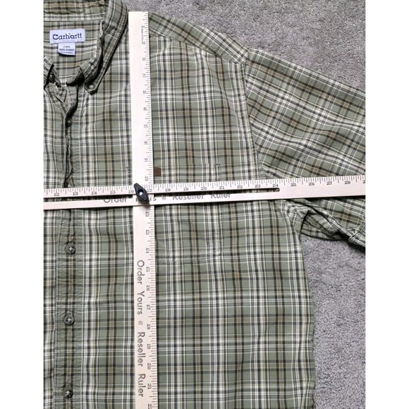 Carhartt Men 2XL Short Sleeve Button Down‎ Light Green Shirt - Picture 16 of 16